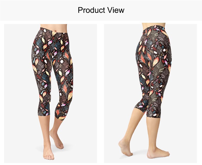 Vintage Flowers Leaves Printed Leggings