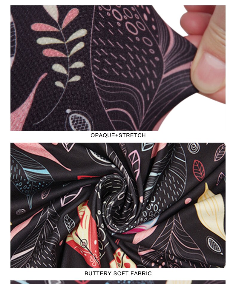 Vintage Flowers Leaves Printed Leggings