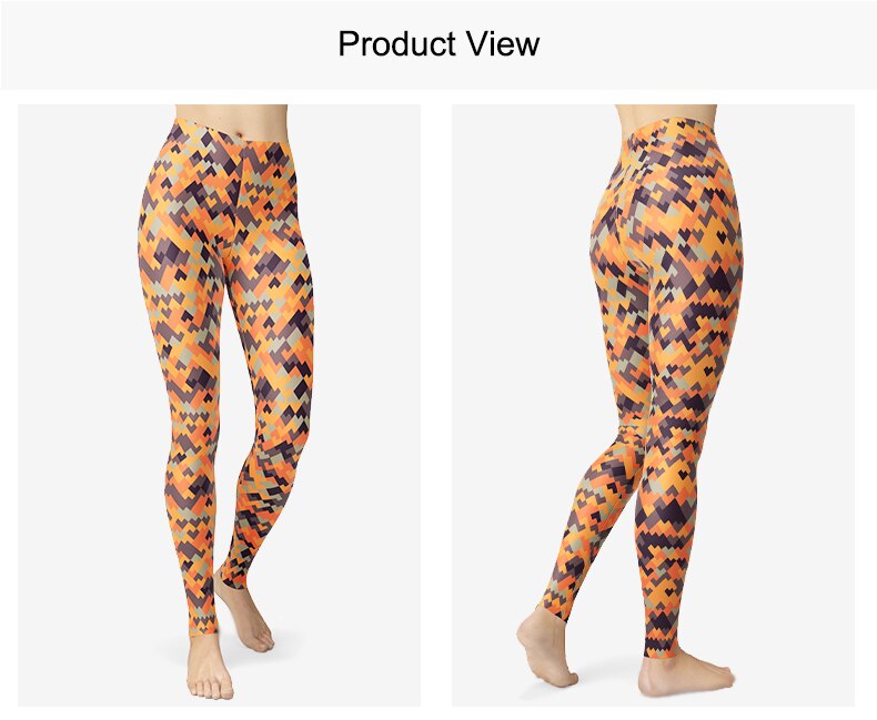 Geometrical Abstract Painting Printed Leggings for Women