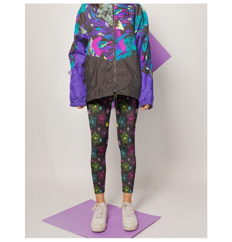 Star Printed High Waist Leggings