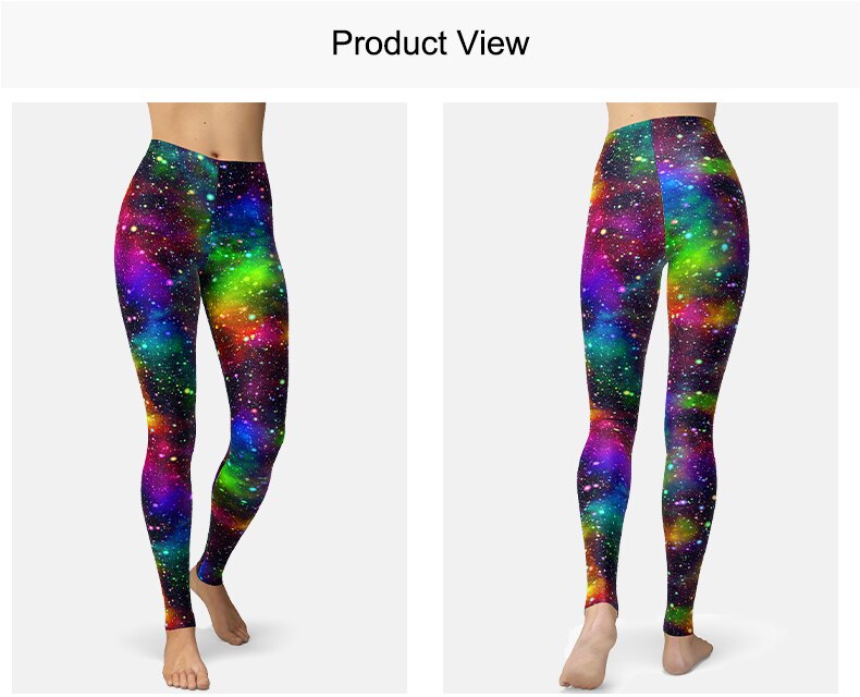 Rainbow Stars Printed Leggings for Women