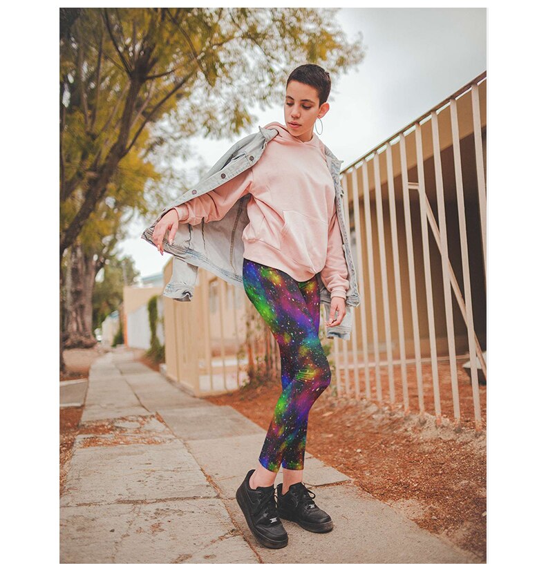 Rainbow Stars Printed Leggings for Women