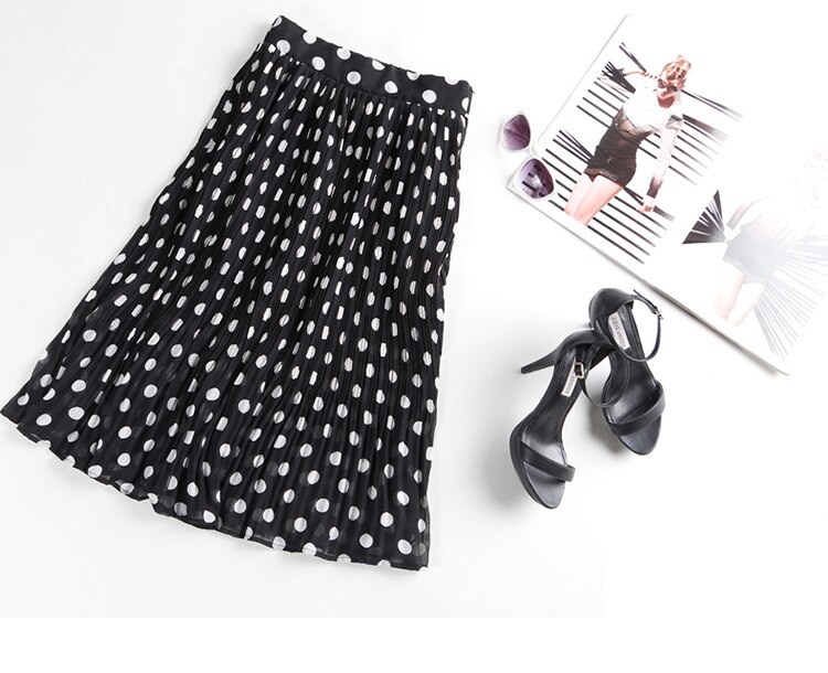Women's Tulle Polka Dot Pleated Skirt