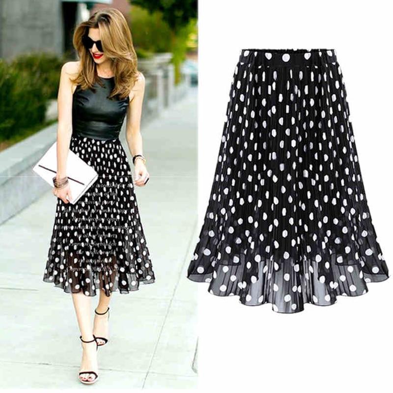 Women's Tulle Polka Dot Pleated Skirt