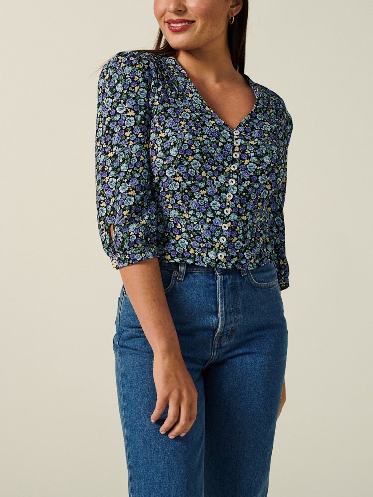 Women's Casual Shirt with Floral Print
