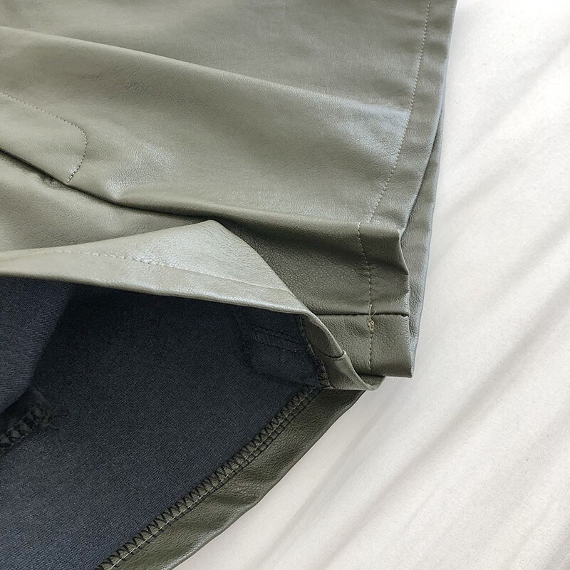 Women's Simple PU Leather Shorts