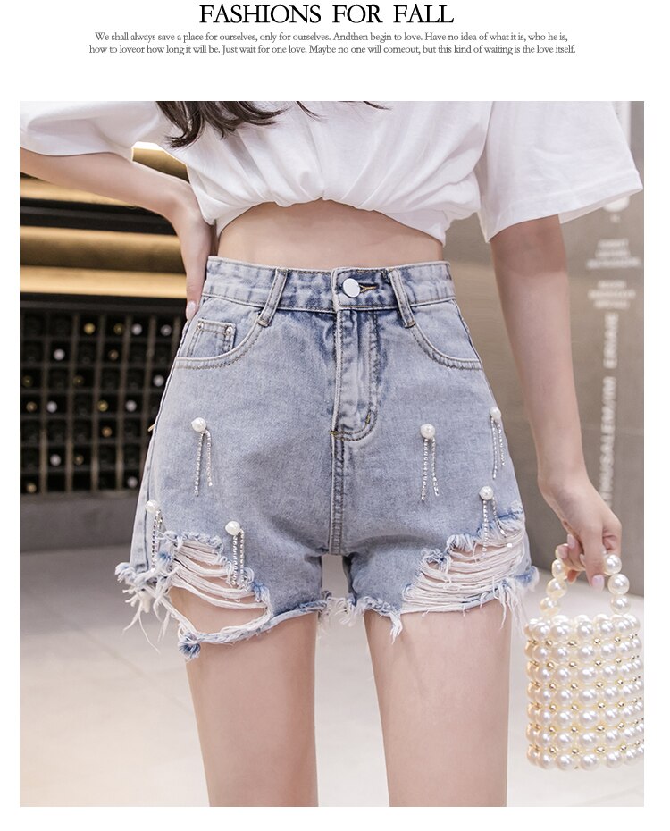 Women's Summer Ripped Denim Shorts