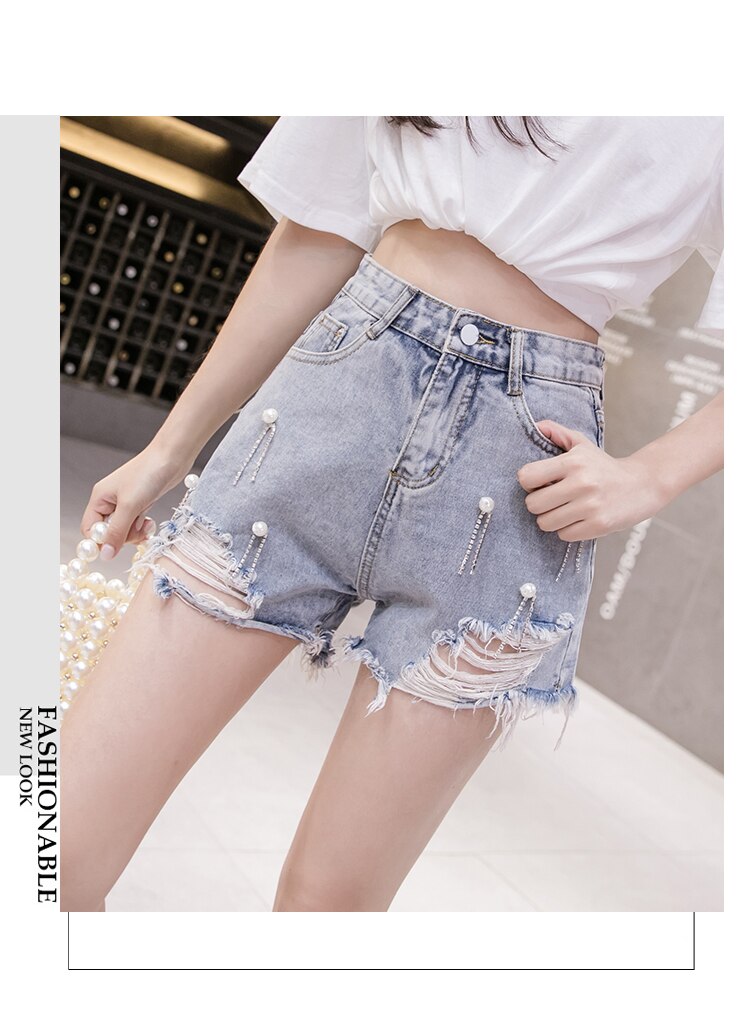 Women's Summer Ripped Denim Shorts