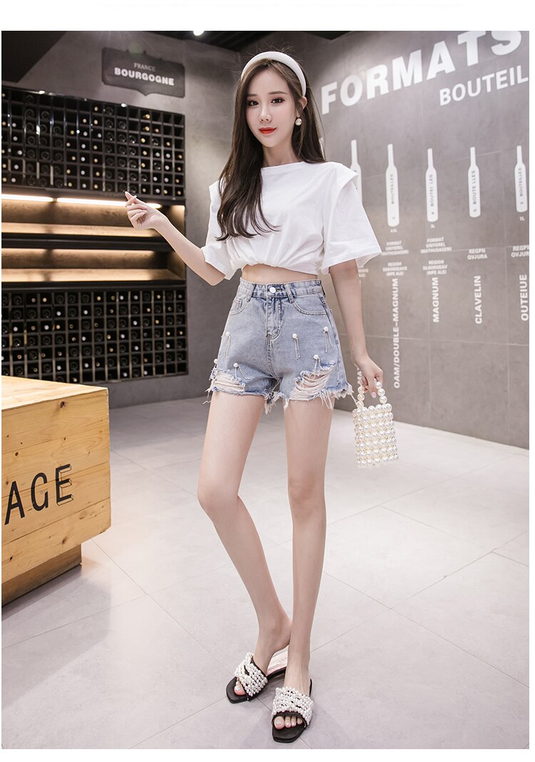 Women's Summer Ripped Denim Shorts