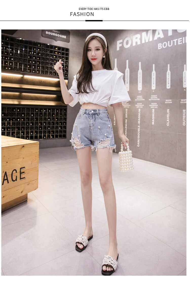 Women's Summer Ripped Denim Shorts