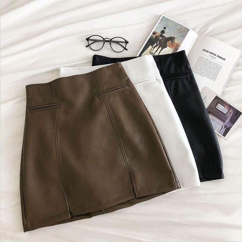 Women's PU Leather Short Skirt