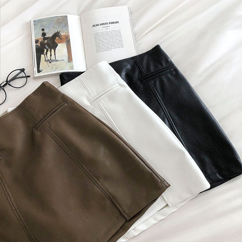Women's PU Leather Short Skirt