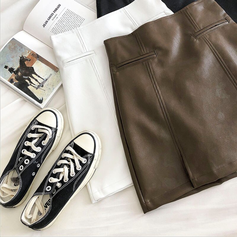 Women's PU Leather Short Skirt