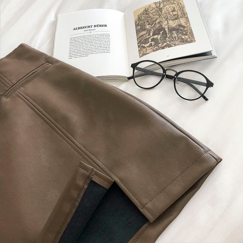 Women's PU Leather Short Skirt