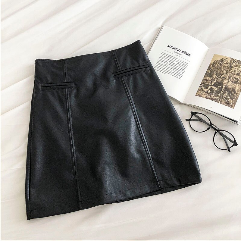 Women's PU Leather Short Skirt