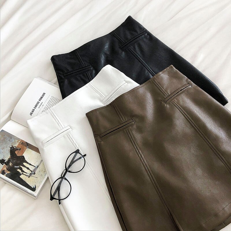 Women's PU Leather Short Skirt