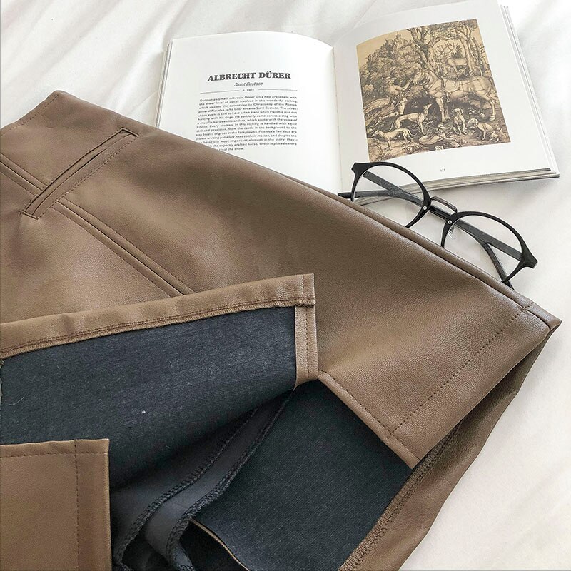 Women's PU Leather Short Skirt