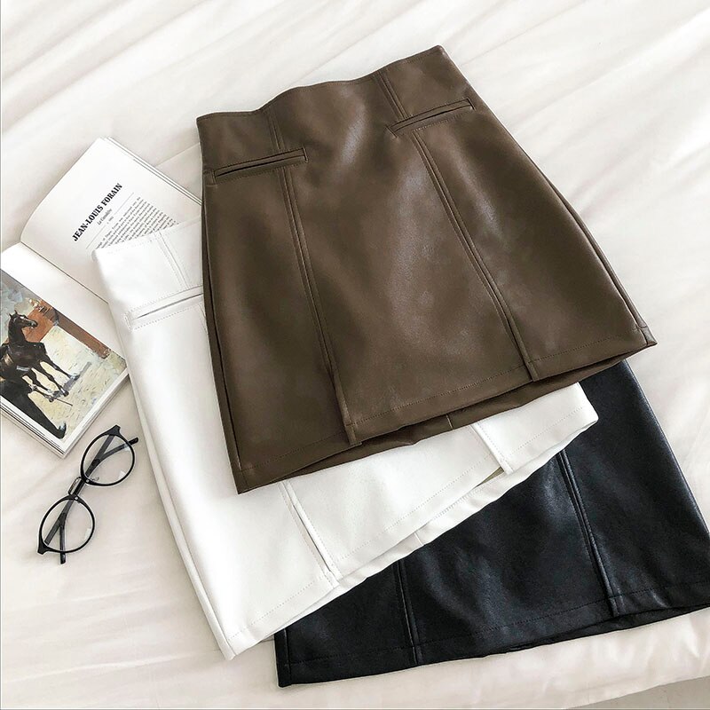 Women's PU Leather Short Skirt
