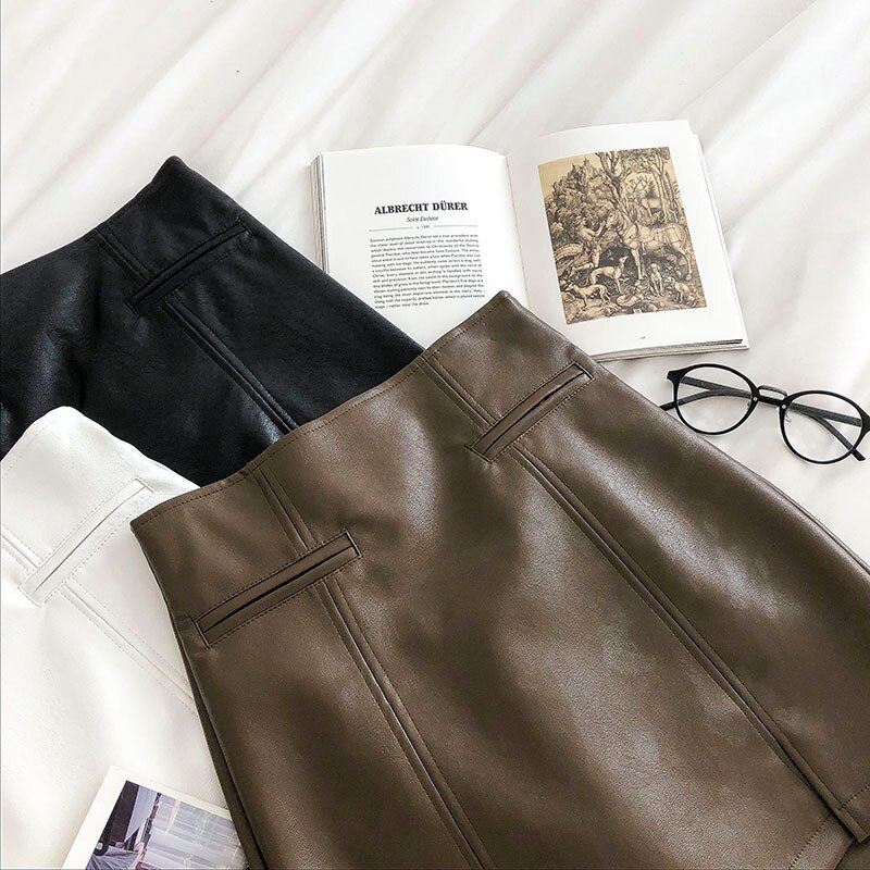 Women's PU Leather Short Skirt