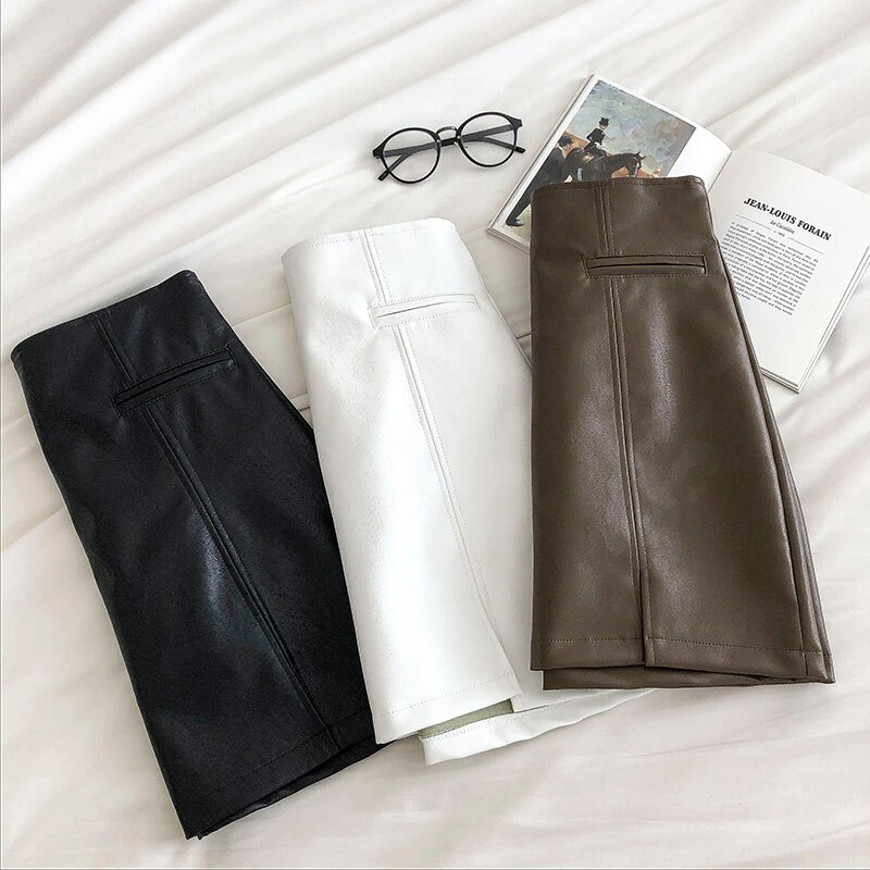 Women's PU Leather Short Skirt