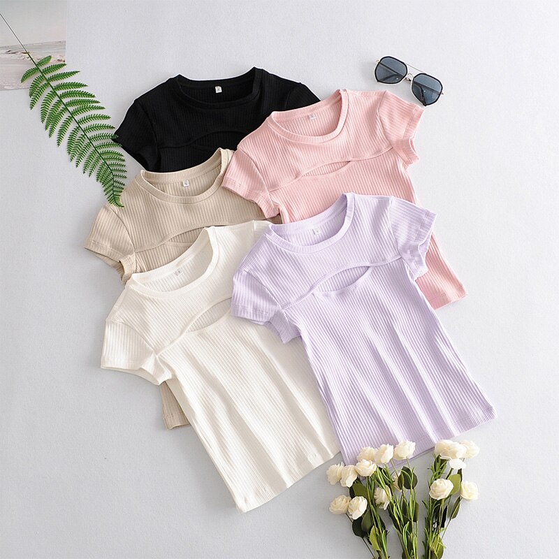 Women's T-Shirt Round Neck Short Sleeved T-Shirt