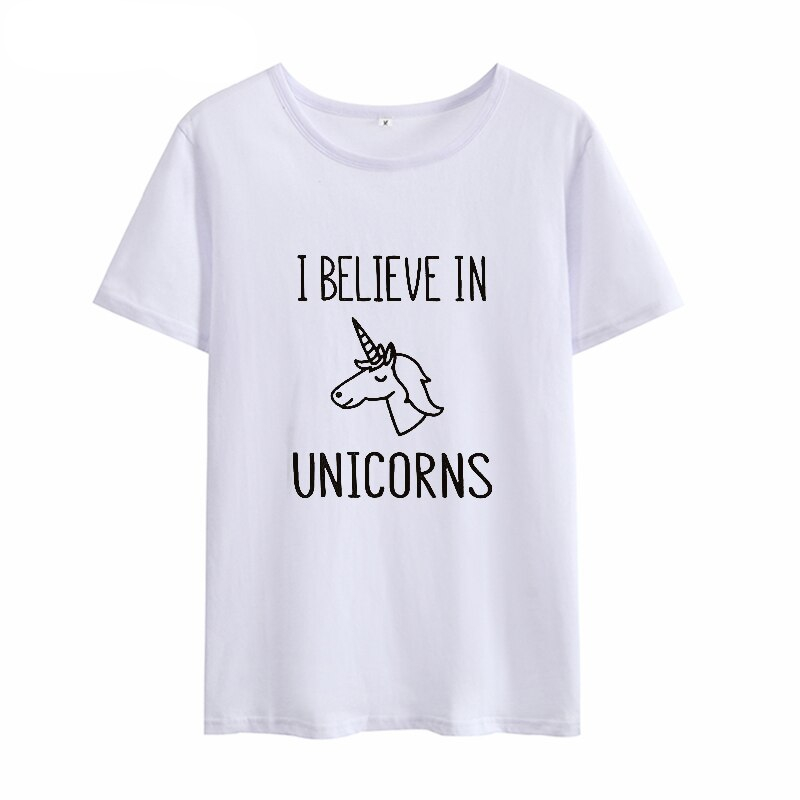 Believe in Unicorns Printed Cotton Women's T-Shirt