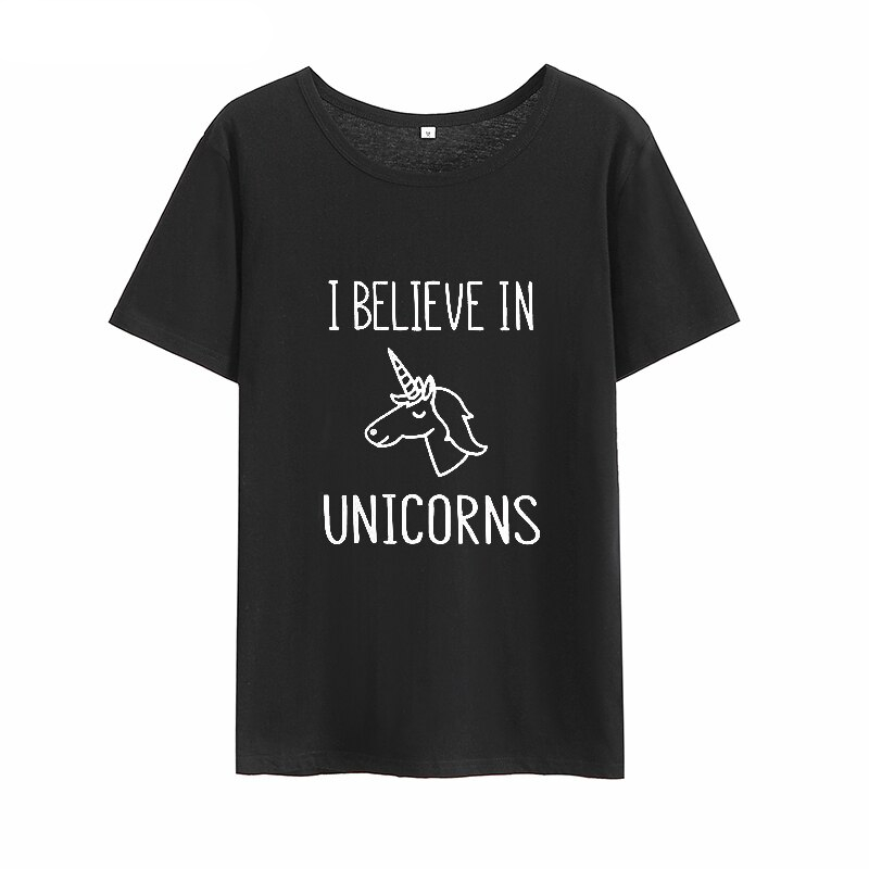 Believe in Unicorns Printed Cotton Women's T-Shirt