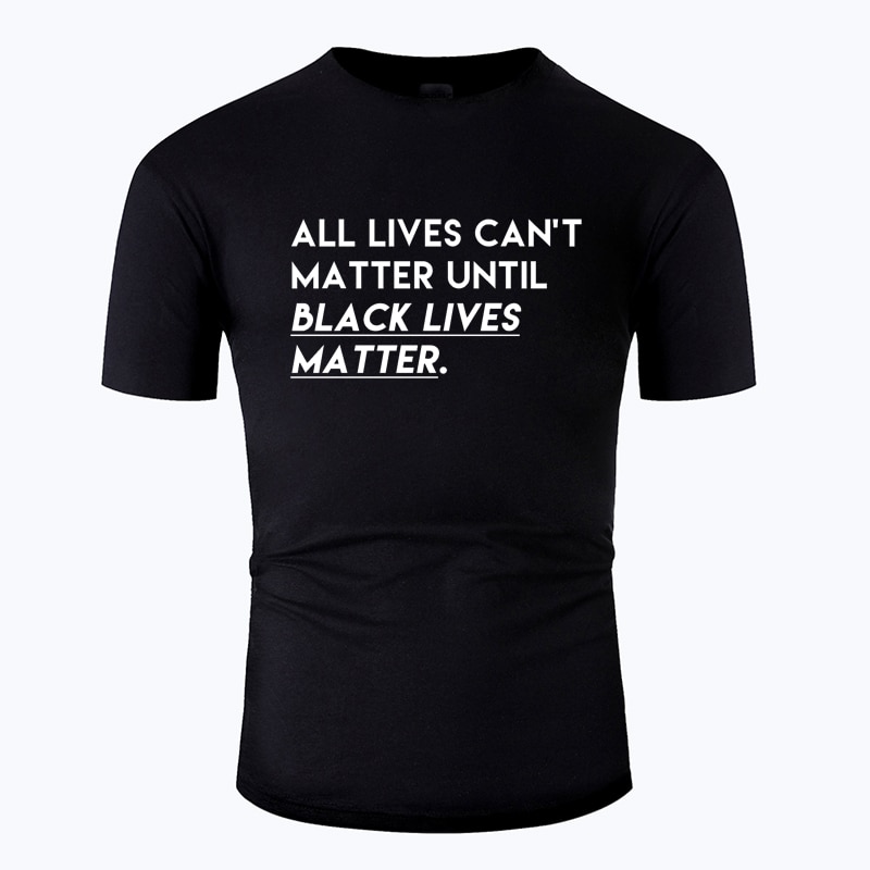 Black Lives Matter O-Neck Cotton T-Shirt for Men