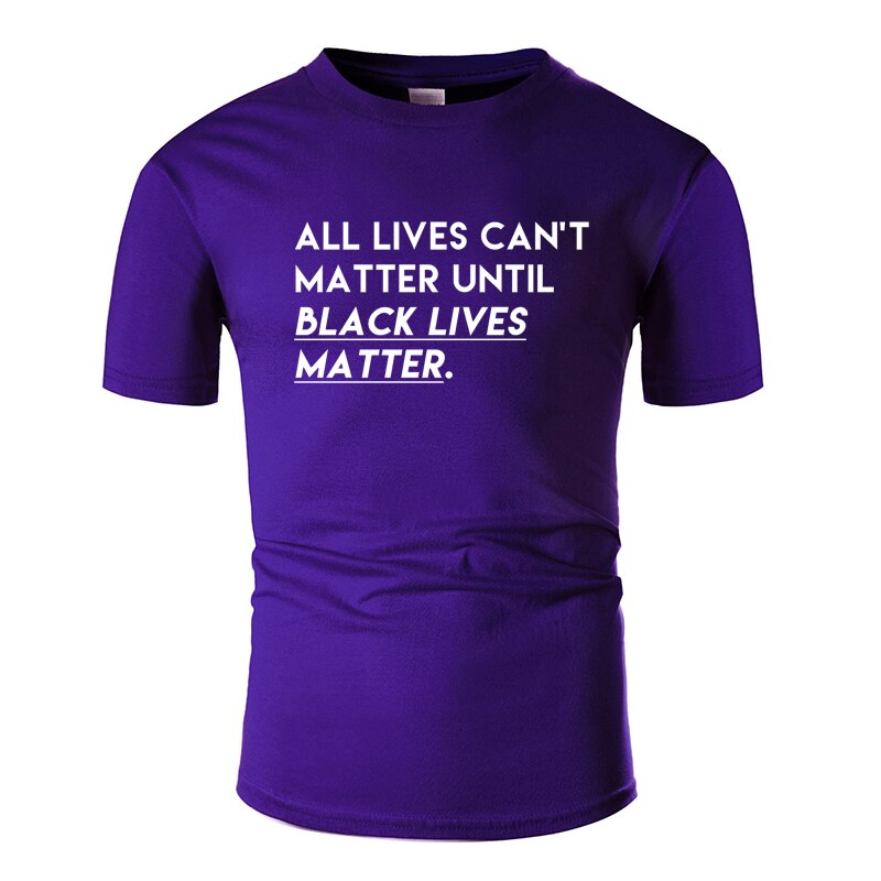 Black Lives Matter O-Neck Cotton T-Shirt for Men
