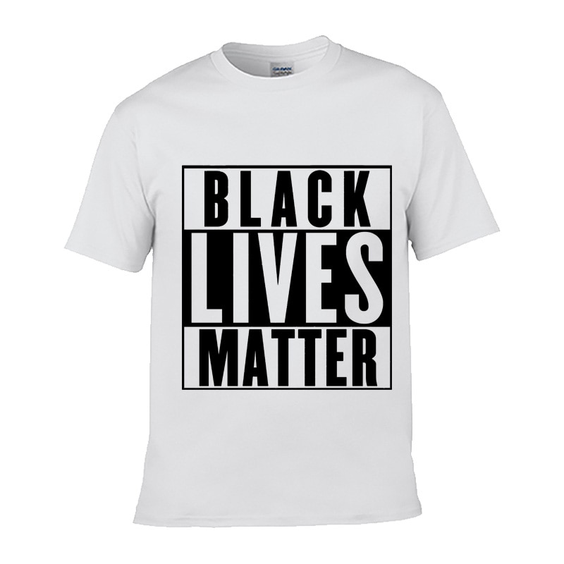Black Lives Matter Printed Black / White Color Cotton T-Shirt for Men