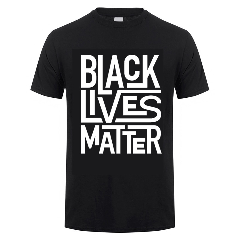 Black Lives Matter Printed Black / White Color Cotton T-Shirt for Men