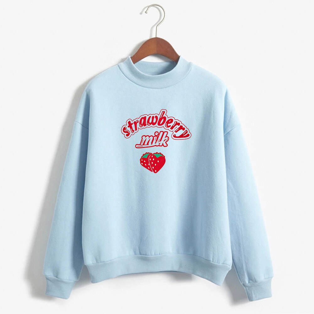 Strawberry Milk Printed Soft Sweatshirt for Women