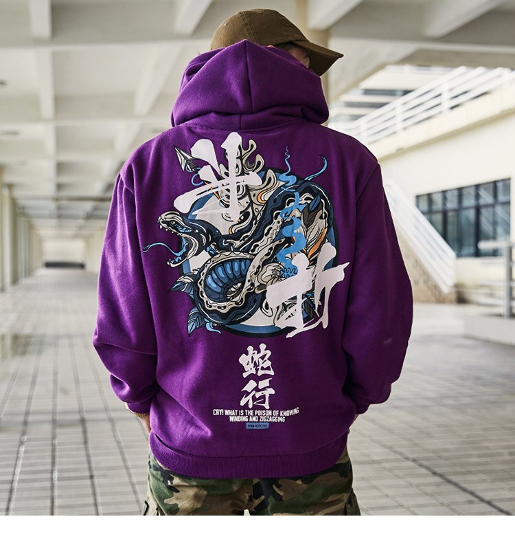 Colorful Asian Themed Printed Hoodie