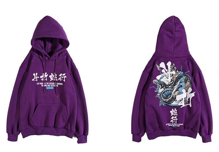 Colorful Asian Themed Printed Hoodie