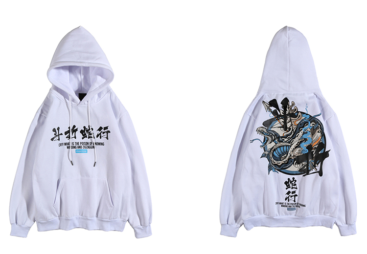 Colorful Asian Themed Printed Hoodie
