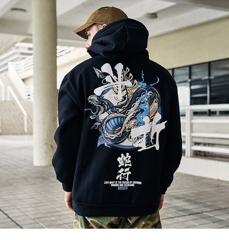 Colorful Asian Themed Printed Hoodie