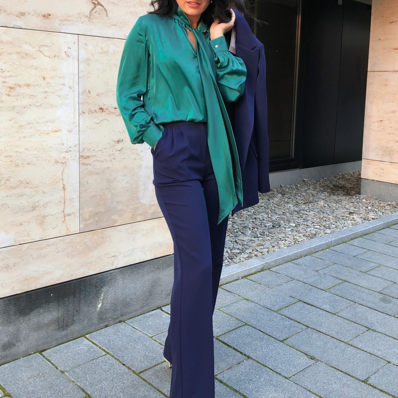 Office Tie-Neck Shirt for Women