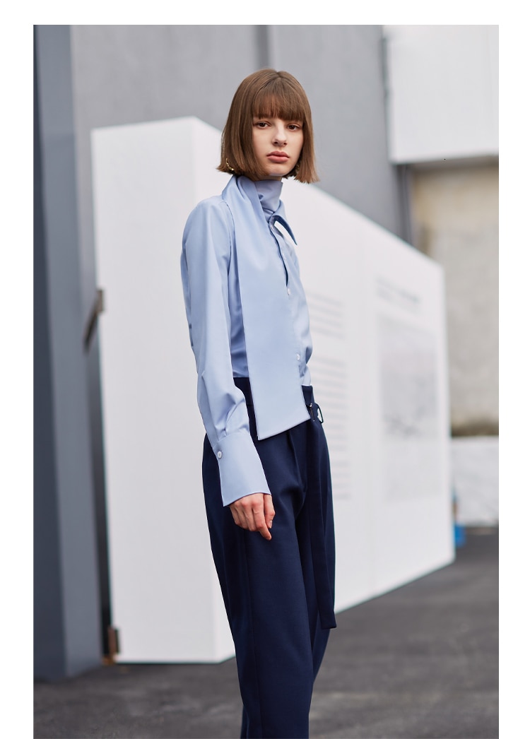 Women's Turtleneck Cotton Blouse