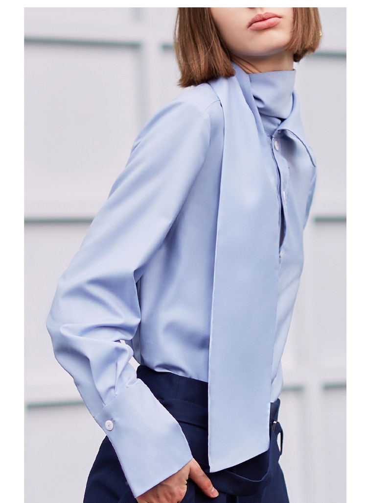 Women's Turtleneck Cotton Blouse