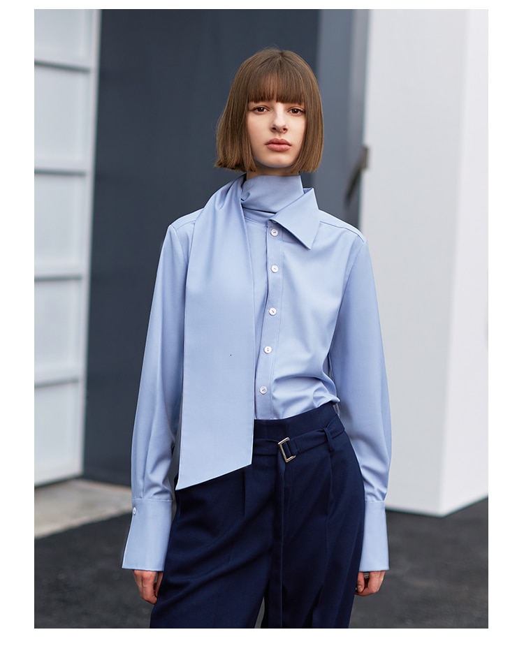 Women's Turtleneck Cotton Blouse