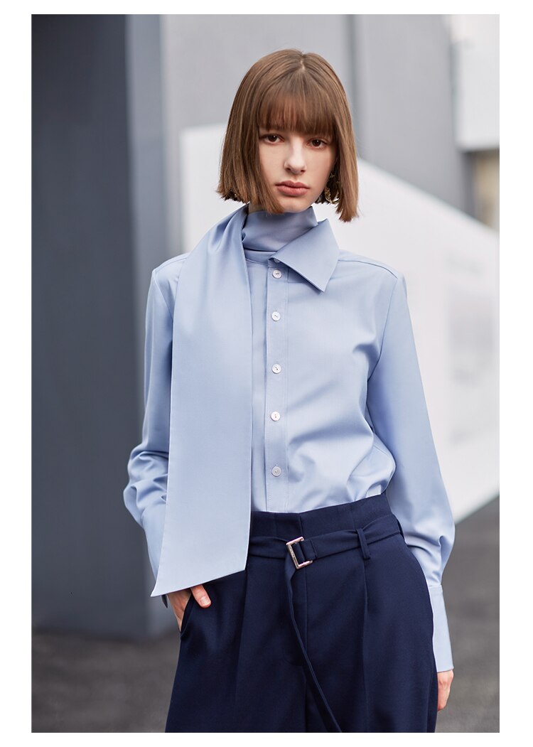 Women's Turtleneck Cotton Blouse