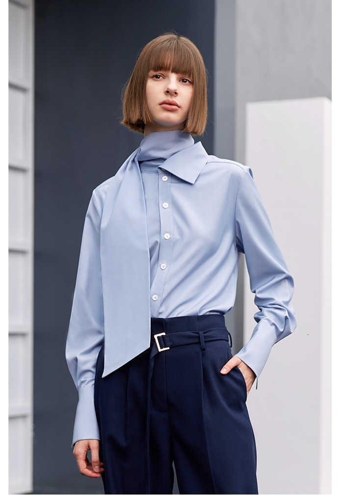 Women's Turtleneck Cotton Blouse