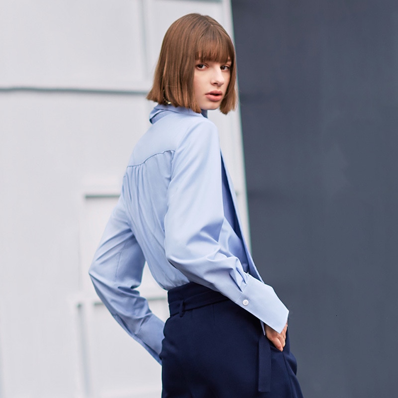 Women's Turtleneck Cotton Blouse