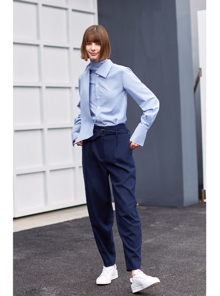 Women's Turtleneck Cotton Blouse