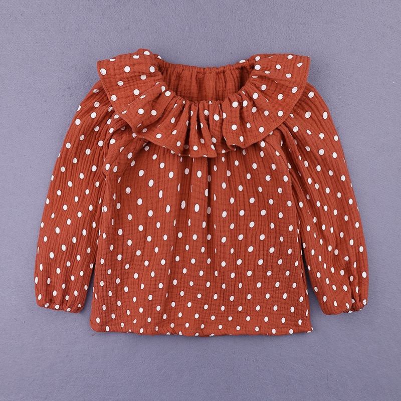 Ruffled Cotton Polka Dot Top
