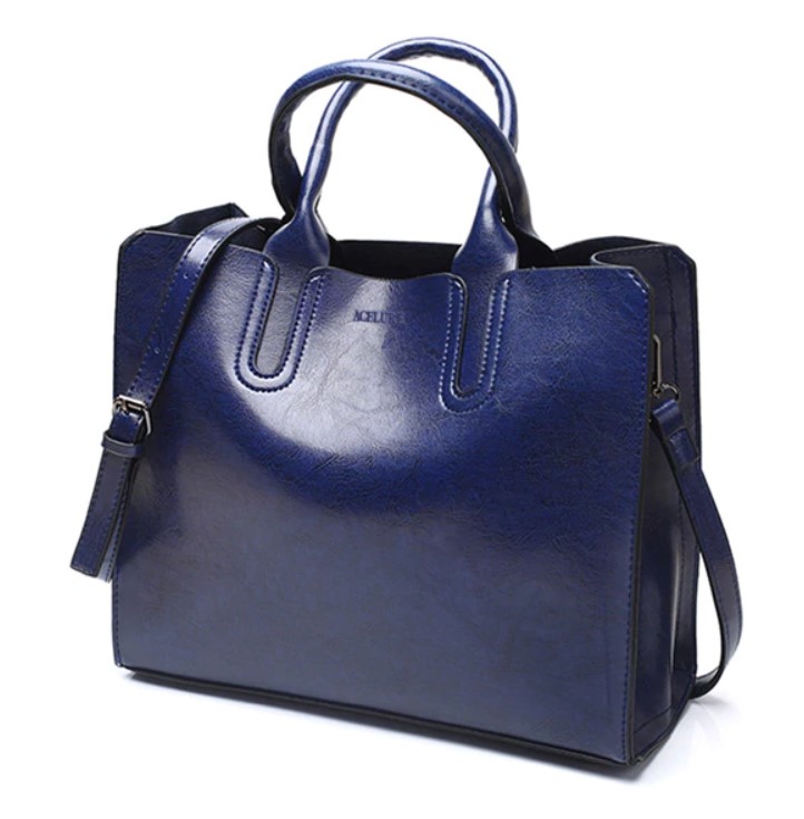 Women's Oil Leather Tote Shoulder Bag