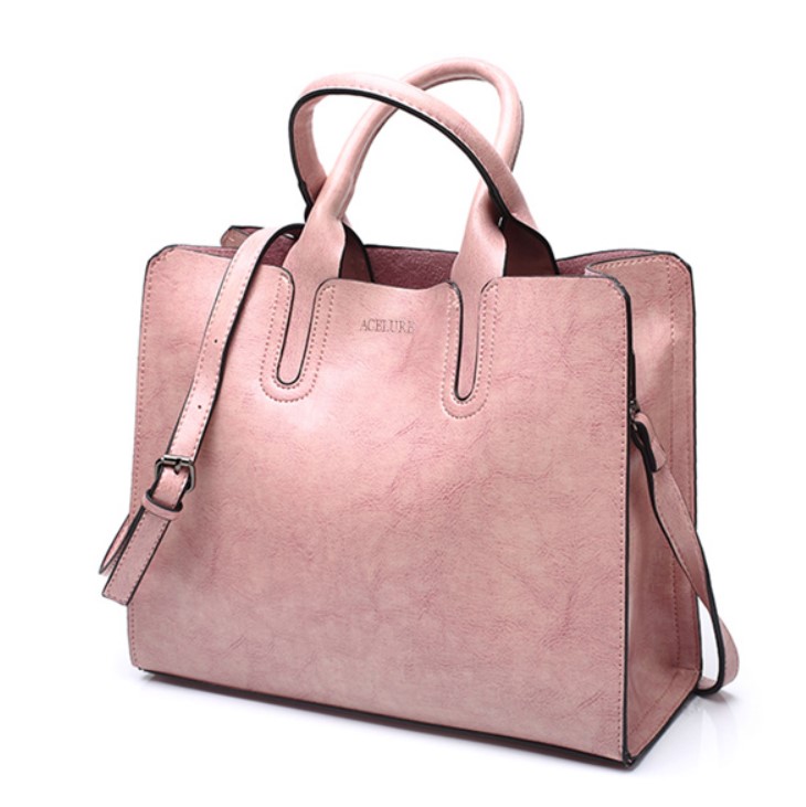 Women's Oil Leather Tote Shoulder Bag