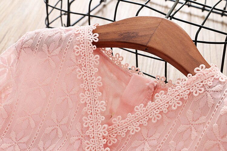 Girls' Cute Plain Polyester Dress with Tassels