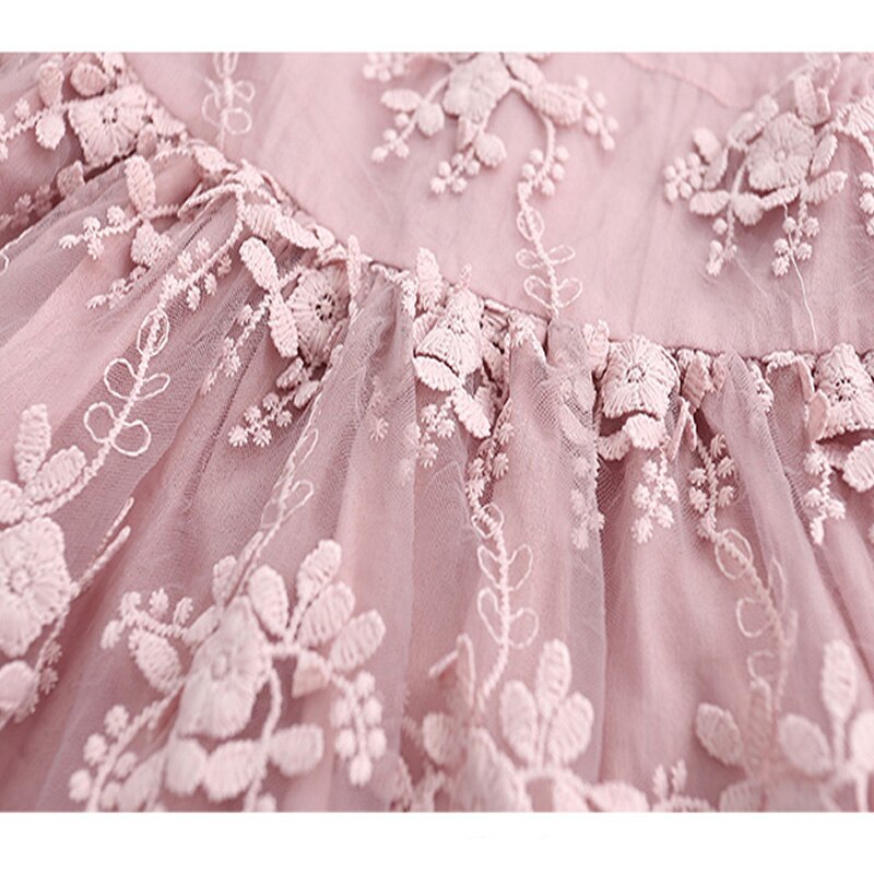 Girls' Cute Plain Polyester Dress with Tassels