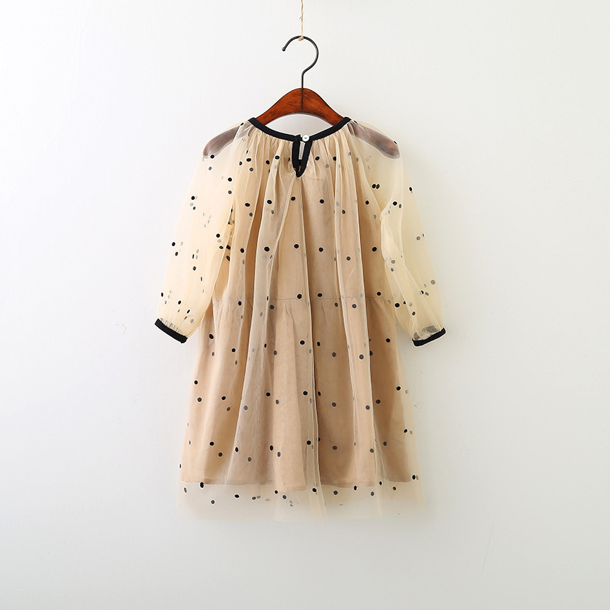 Girls' Cute Plain Polyester Dress with Tassels